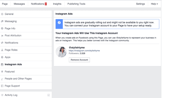 <p>Connect your Instagram account to your Facebook page. On the Instagram dashboard, click Settings > Instagram Ads > Follow the prompts.</p>