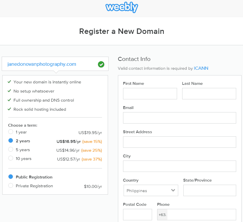 <p>To register a new domain, click Register Domain > enter your domain choice > click Purchase > follow the prompts.</p>