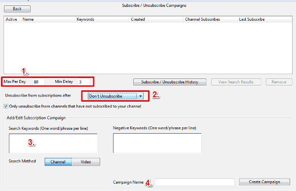 <p>Edit the number of channels you subscribe to on Max Per Day as well as the Min Delay by typing in the number beside the text.</p>