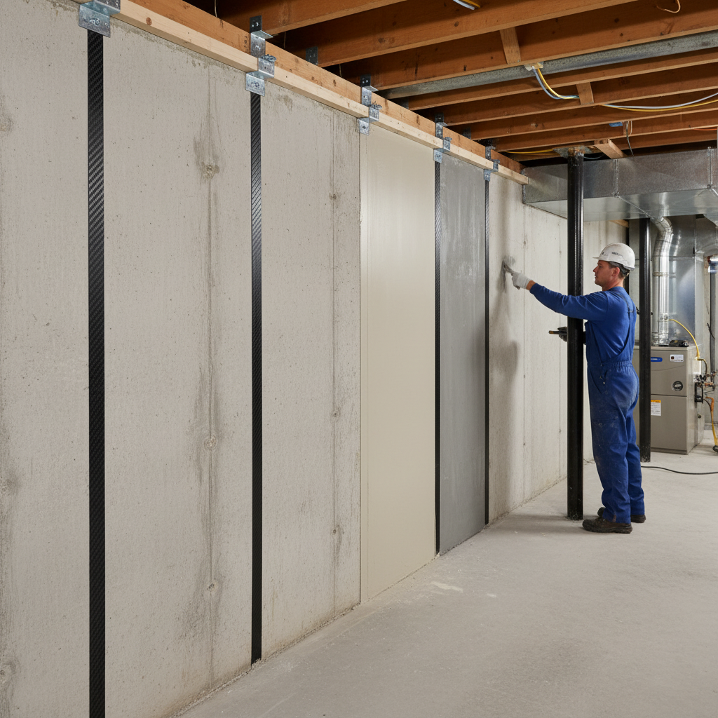 bowing basement wall repair