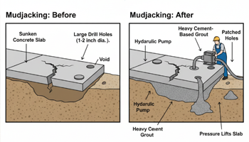 slabjacking vs mudjacking vs polyurethane